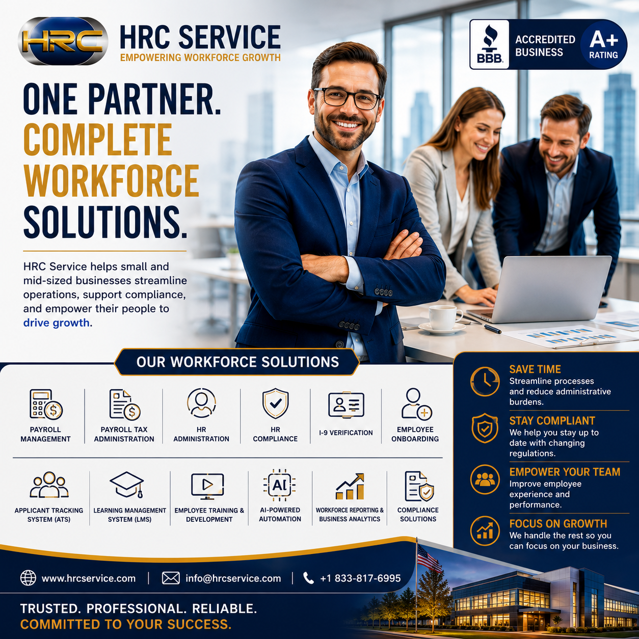 Simplify HR, Payroll, and Compliance with HRC Service